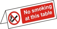 No smoking at this tabledesk sign (double-sided)