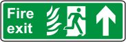 Fire exit (running man&  flame, arrow up)