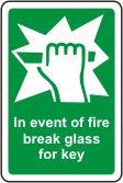 In event of fire break glass for key