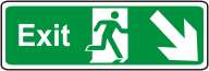 Exit (running man, arrow down right)