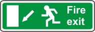 Fire exit (running man, arrow down left)