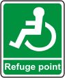 Refuge point, wheelchair symbol
