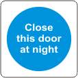 Close this door at night