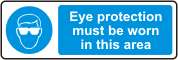 Eye protection must be worn in this area