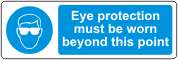 Eye protection must be worn beyond this point