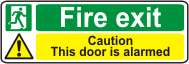 Running man, Fire exit Caution This door is alarmed