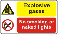 Explosive gases No smoking or naked lights