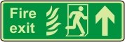 Fire exit, (running man arrow up + flame)