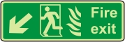 Fire exit, (running man arrow down left + flame)