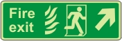 Fire exit, (running man arrow up right + flame)