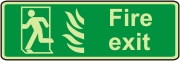 Fire exit, (running man left + flame)