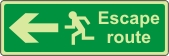 Running man, escape route, arrow left 