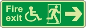 Fire exit, (running man right + Wheelchair)