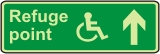 Refuge point (arrow up + Wheelchair)